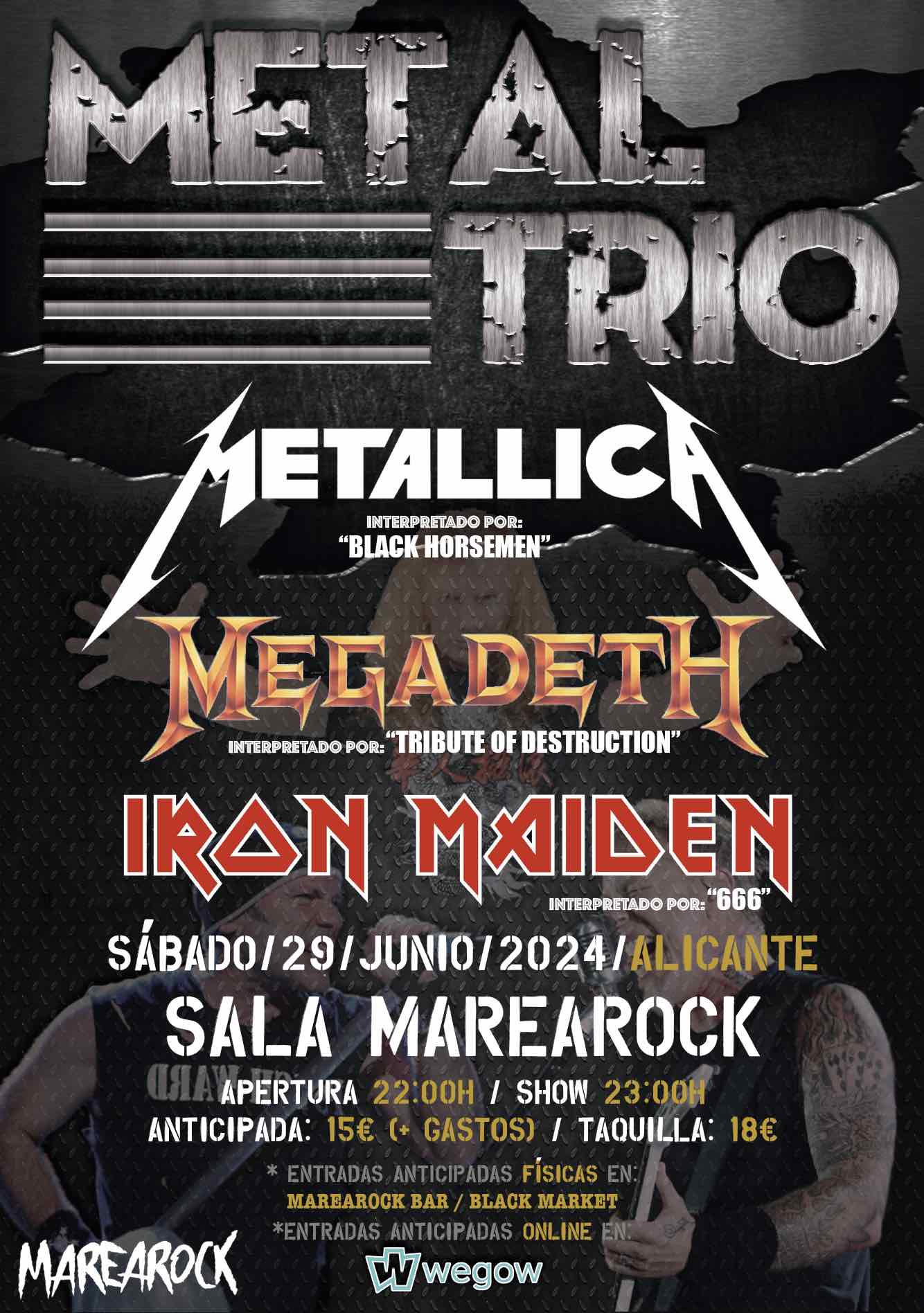 METAL TRIO - Iron Maiden, Megadeth & Metallica (Alicante) en Alicante